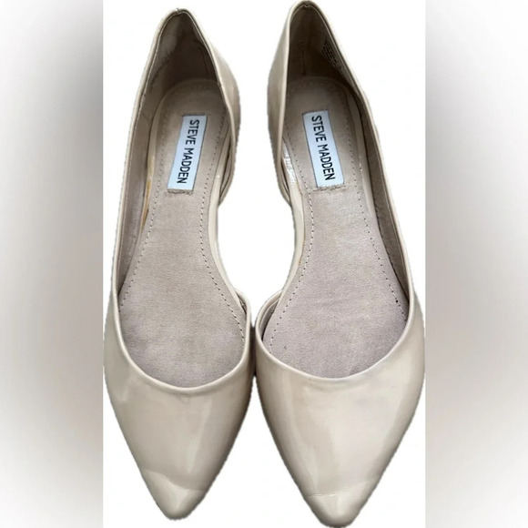 Steve Madden pointed toe patent leather beige ballet flats size 7.5 - Picture 3 of 7
